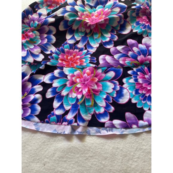 Maxine of Hollywood Floral Swim Top - Black, Blue, Pink - Picture 4 of 7